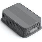 Keranjang Penyimpanan Plastik 8 Buah, Warna Abu-Abu, Tahan Lama dan Fleksibel, Serbaguna untuk Lemari, Kabinet, Rak, dan Meja Dapur